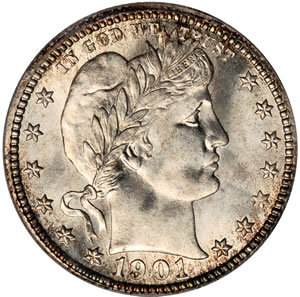 1901-S Barber Quarter