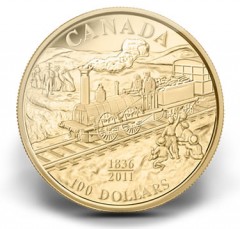 2011 175th Anniversary of First Railway $100 Gold Coin