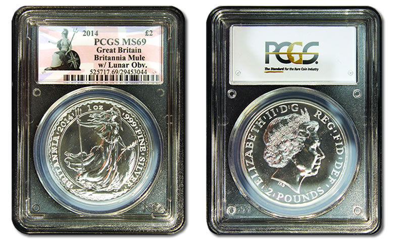 2014 £2 Britannia and Lunar Mule Error Coins Graded by PCGS | CoinNews