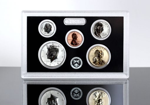 2018-S Silver Reverse Proof Set - Lens for $1, 50c, 10c, 5, and 1c (Obverses)