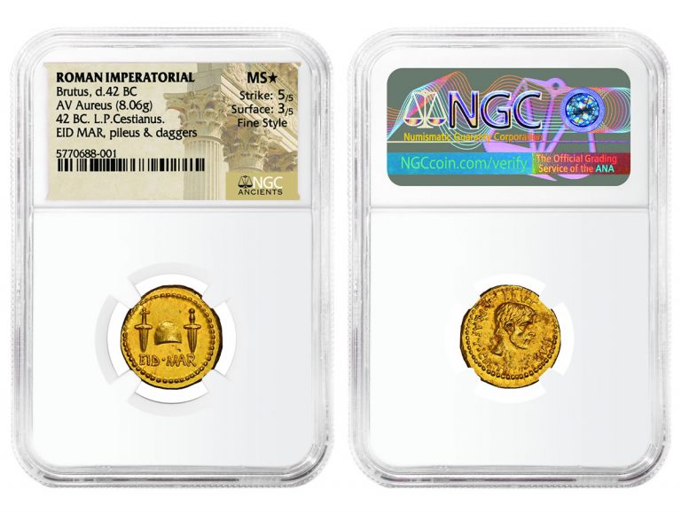 NGC Ancients-Certified 'EID MAR' Aureus Of Brutus Sells For .188 ...