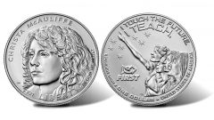 2021-P Uncirculated Christa McAuliffe Silver Dollar (Obverse and Reverse)