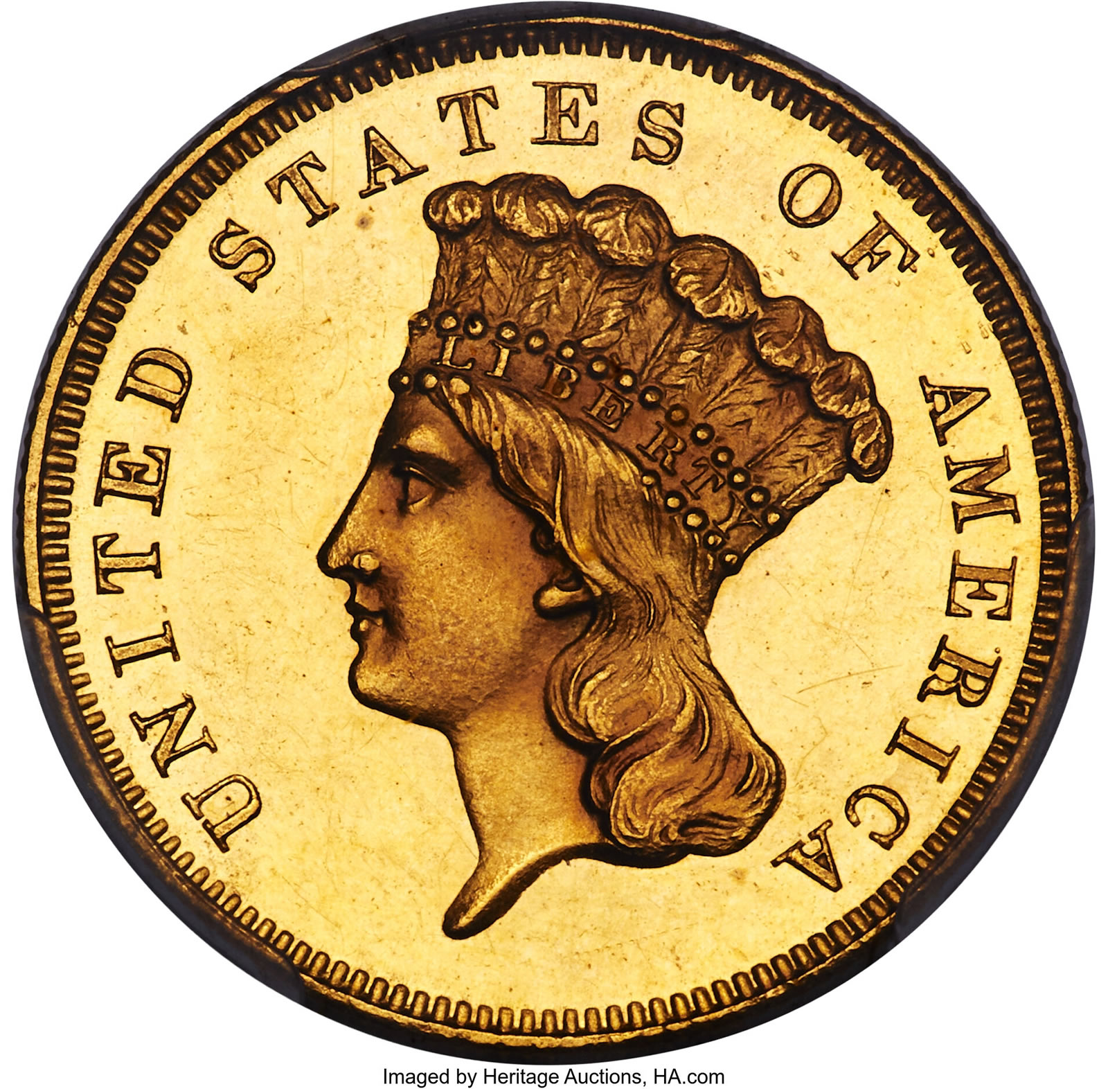 1870 S Indian Princess Head Gold $3 Unique Three Dollar Piece