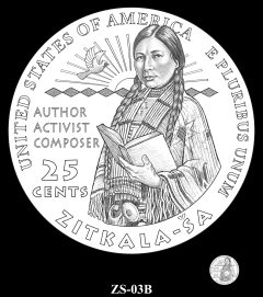 Zitkala-Ša quarter design ZS-03B