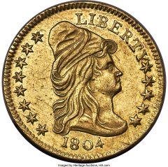 1804 Capped Bust Right Quarter Eagle, AU58