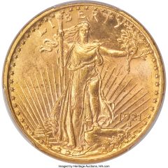 1921 Saint-Gaudens Double Eagle, MS63+