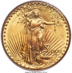 1932 Saint-Gaudens Double Eagle, MS66