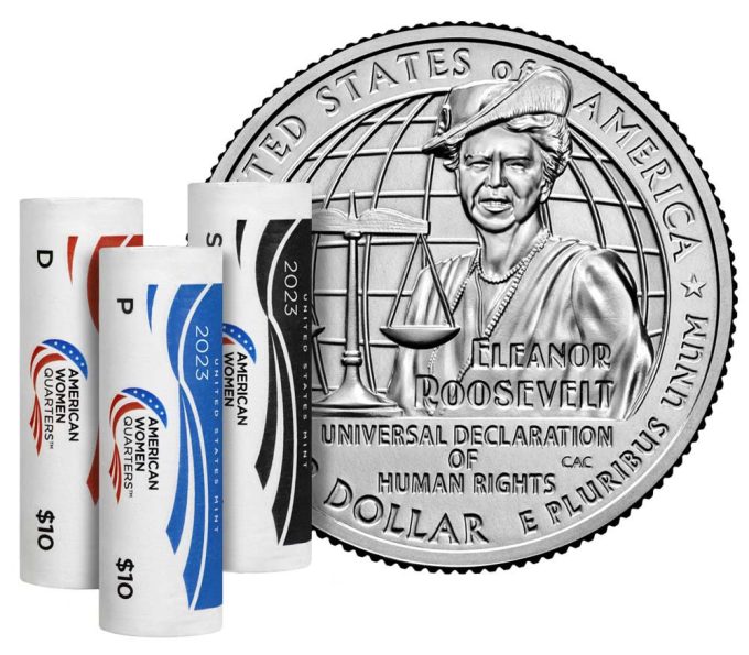 Eleanor Roosevelt Quarters Available in Rolls and Bags