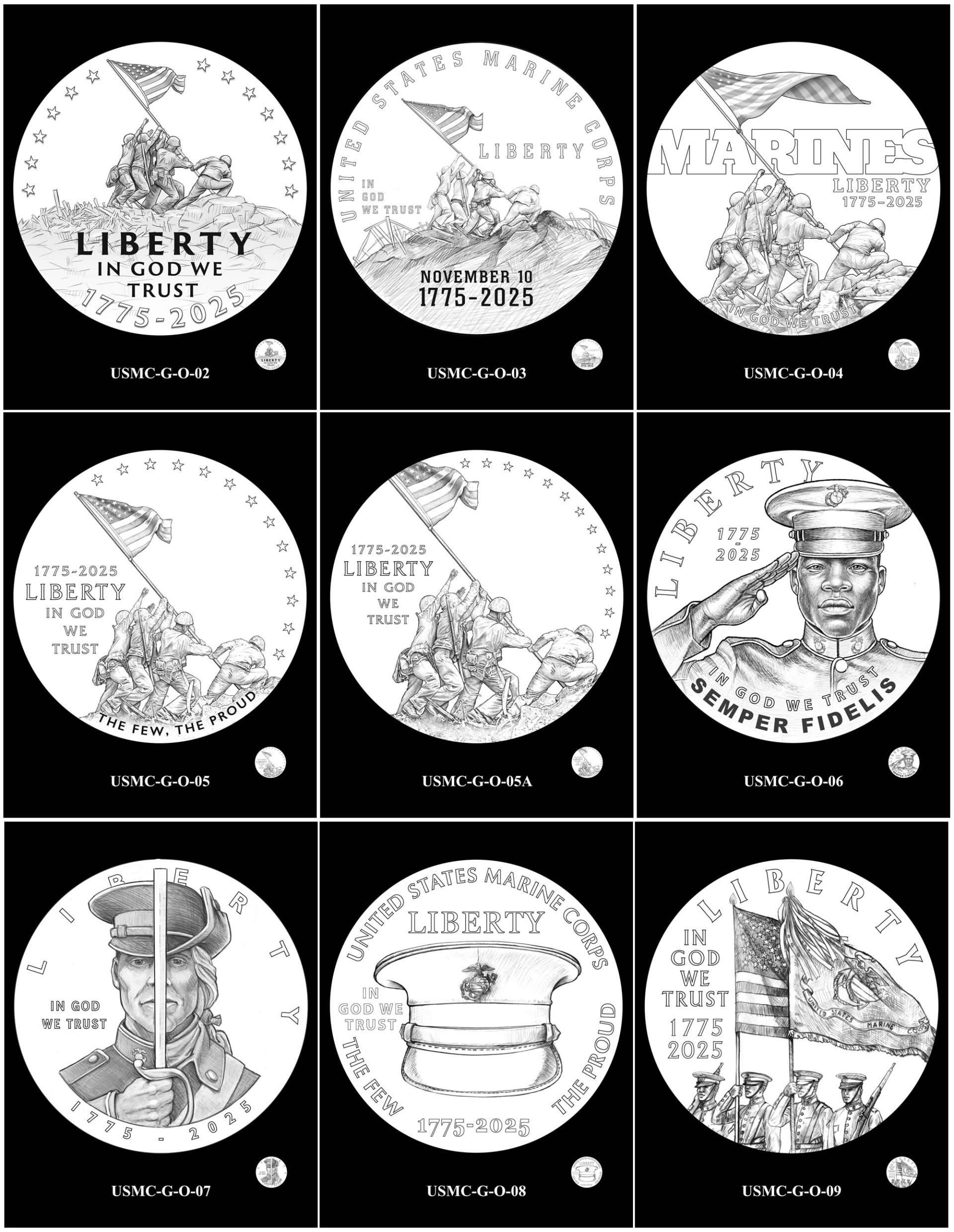 2025 Marine Corps 250th Anniversary Coin Designs