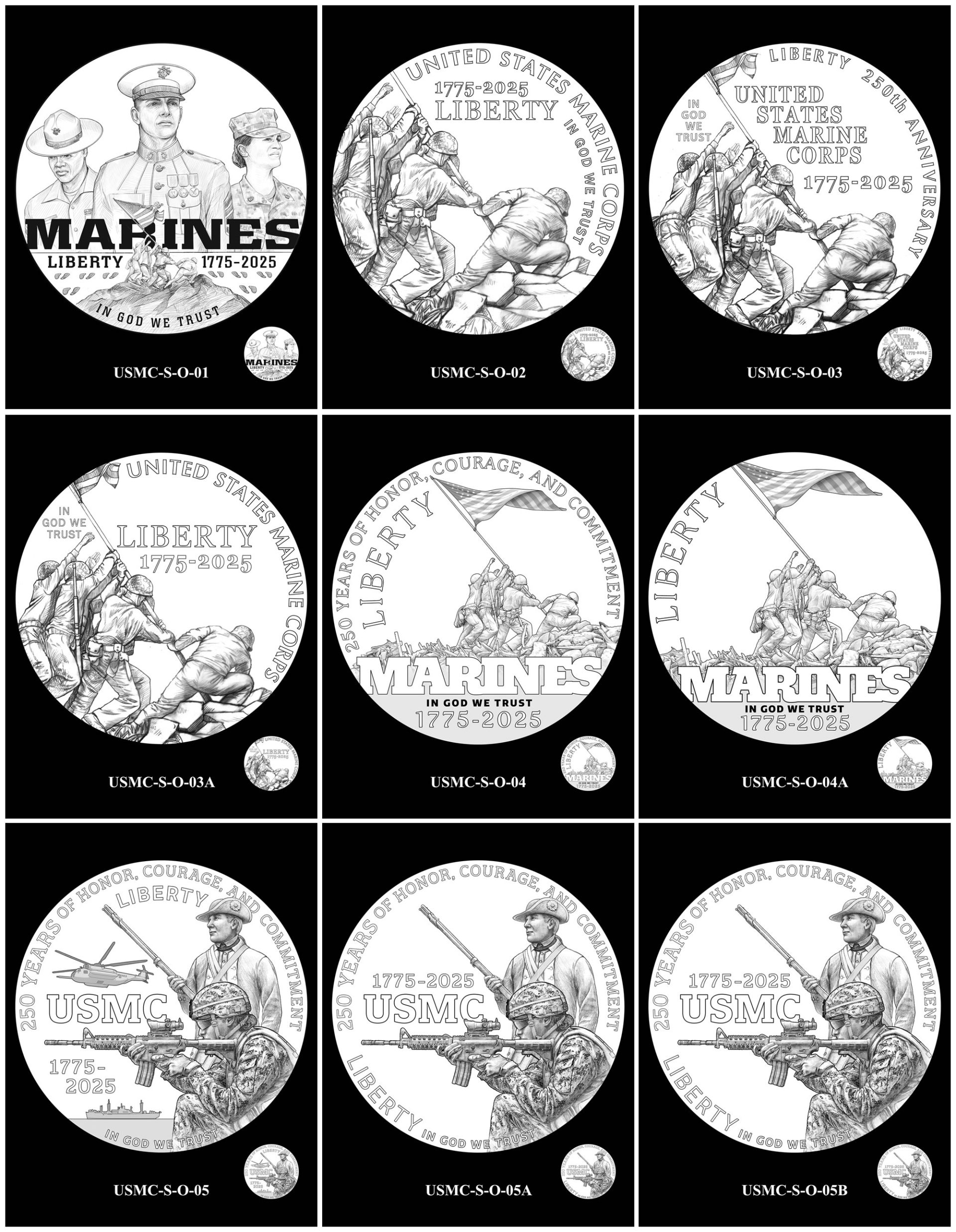 2025 Marine Corps 250th Anniversary Coin Designs