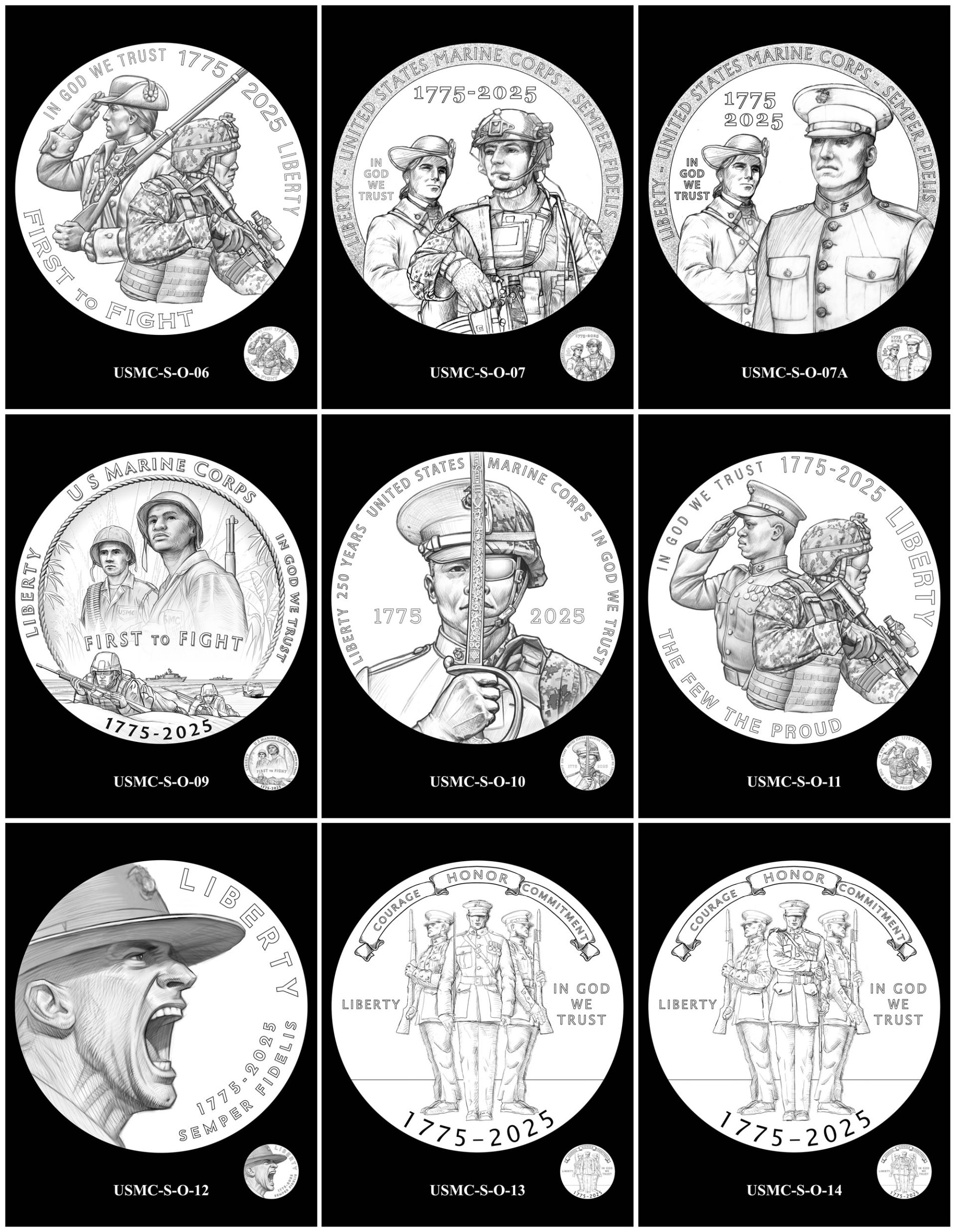 2025 Marine Corps 250th Anniversary Coin Designs