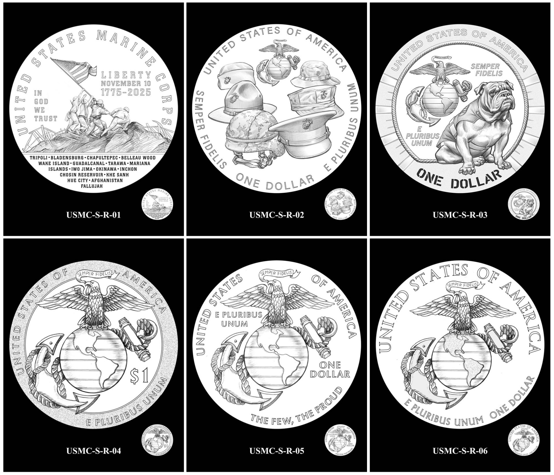 2025 Marine Corps 250th Anniversary Coin Designs