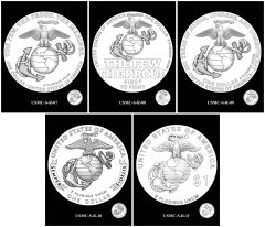 2025 U.S. Marine Corps 250th Anniversary Silver Dollar Candidate Designs – Reverses 7-11