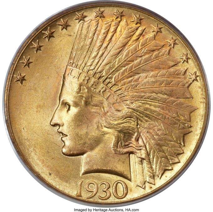 1930-S Indian Ten Dollar, MS65
