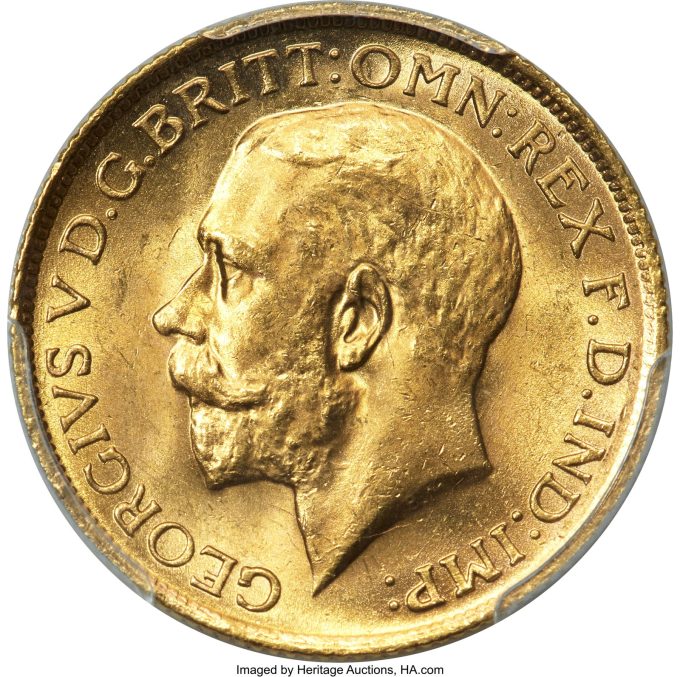 George V gold Sovereign 1923-S MS64 PCGS