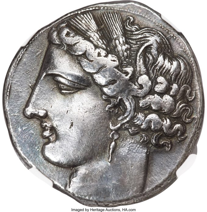 SICILY. Siculo-Punic. Ca. 264-260 BC. AR 5-shekels or decadrachm