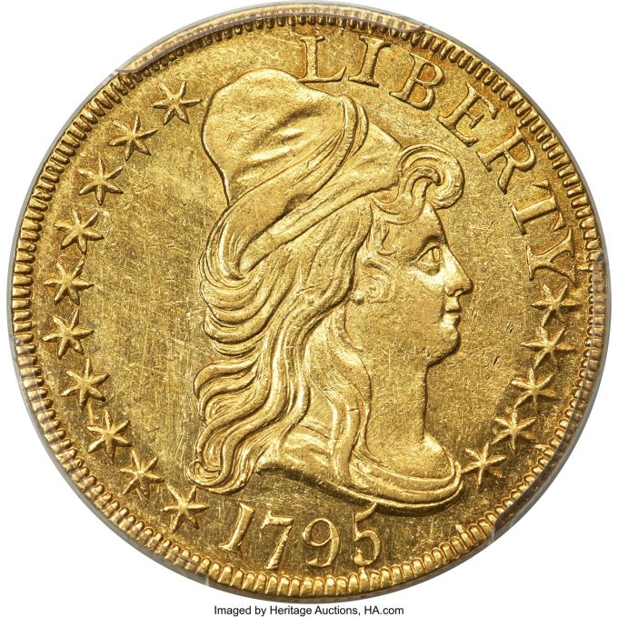 1795 Capped Bust Right Half Eagle, AU55