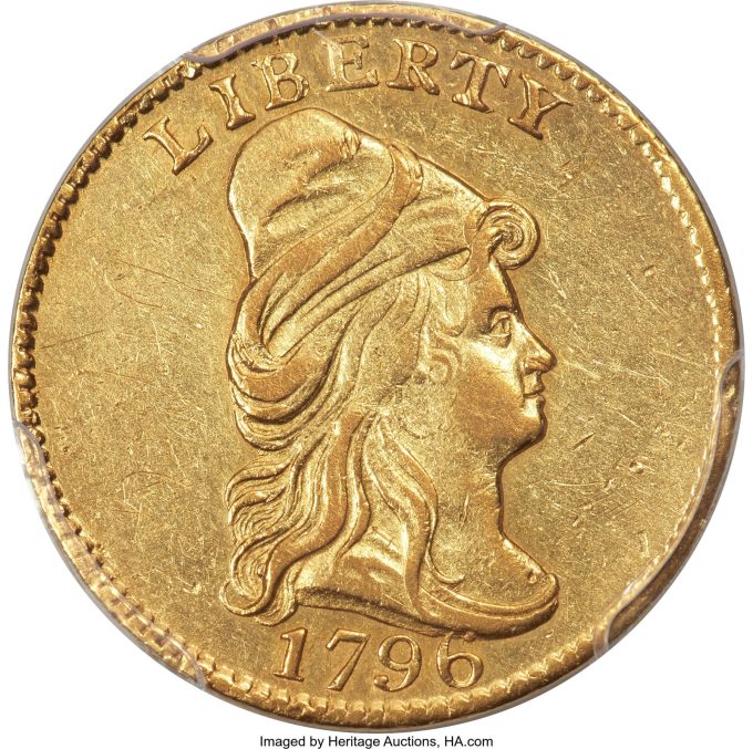 1796 Capped Bust Right Quarter Eagle, AU50