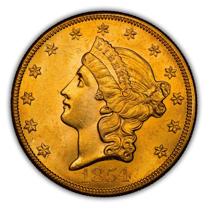 1854 Liberty $20 Large Date