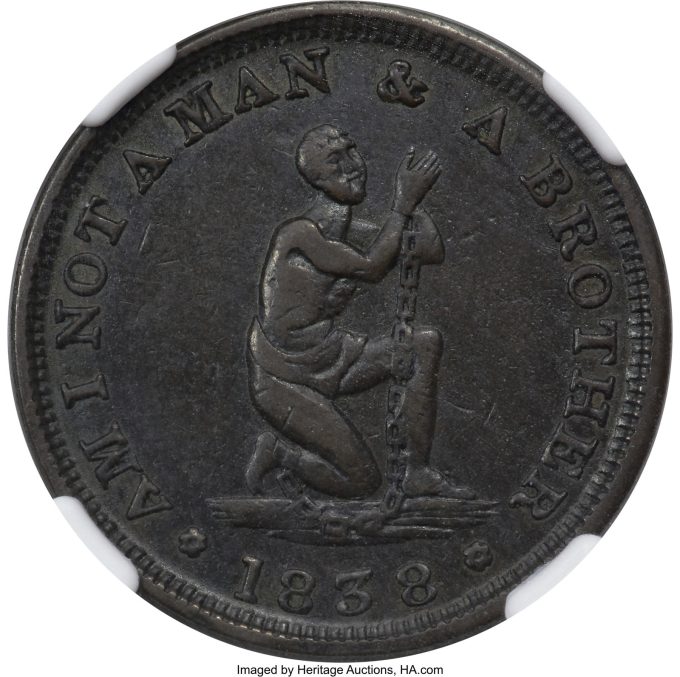 1838 Low-54A, HT-82 Anti-Slavery Token, XF45