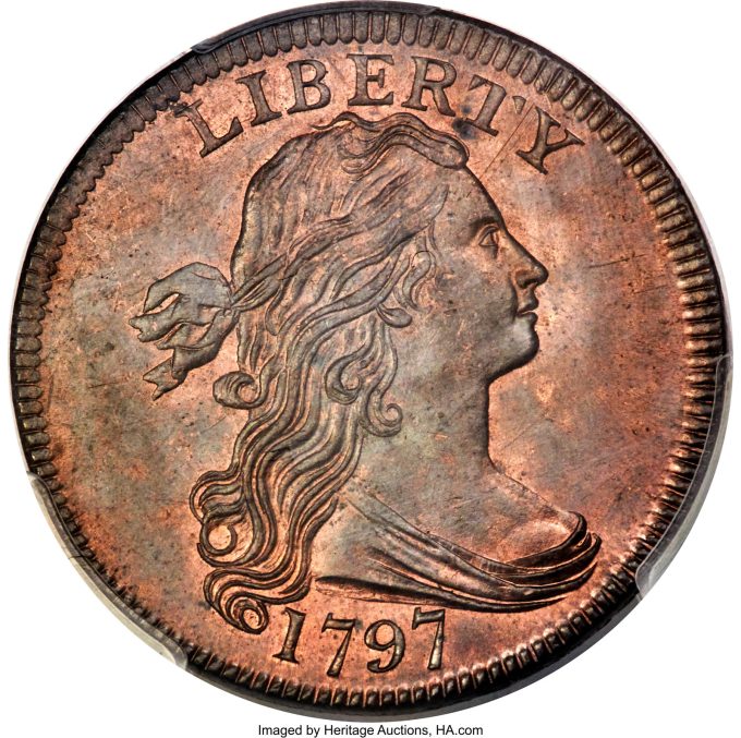 1797 Reverse of 1797 Cent, MS66 Red and Brown PCGS