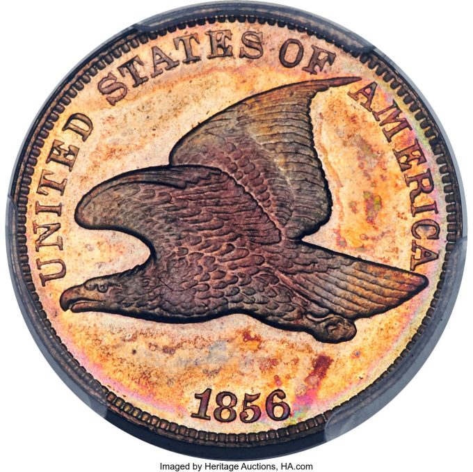 1856 Flying Eagle Cent, PR67+ PCGS CAC