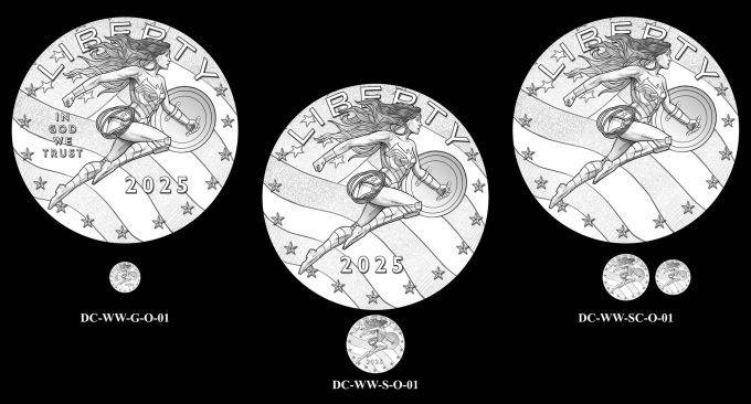 2025 Wonder Woman Comic Art Coin and Medal Obverse Candidate Designs 01