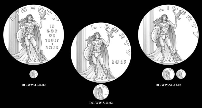 2025 Wonder Woman Comic Art Coin and Medal Obverse Candidate Designs 02