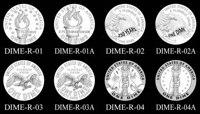 Candidate Designs Reverse 2026 Semiquincentennial Dime