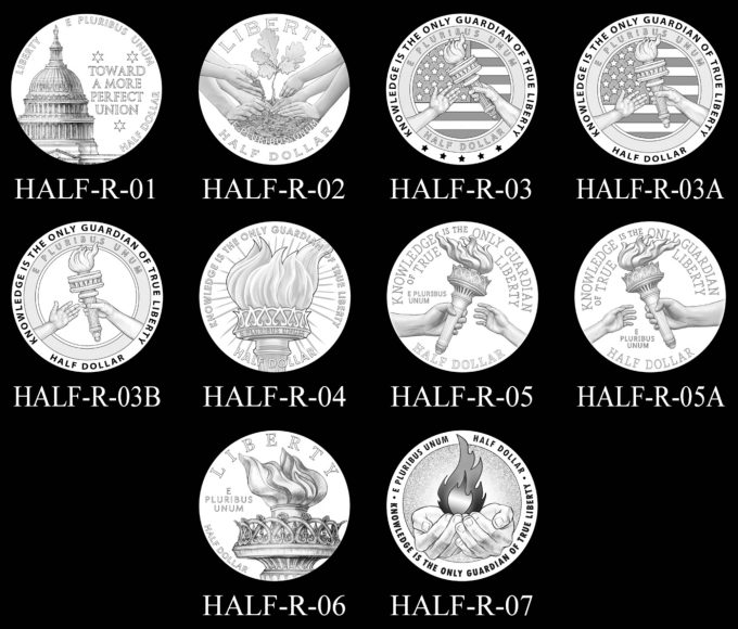 Candidate Designs Reverse 2026 Semiquincentennial Half Dollar