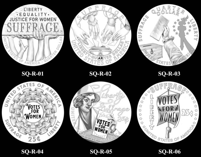 Candidate Designs Reverse 2026 Semiquincentennial Suffrage Quarter