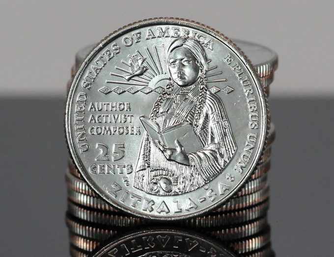 CoinNews Photo stack of 2024 Zitkala-Ša quarters