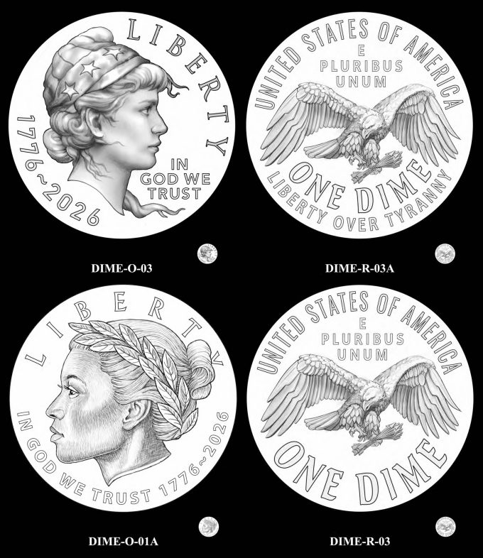 Recommended Designs 2026 Semiquincentennial Dime