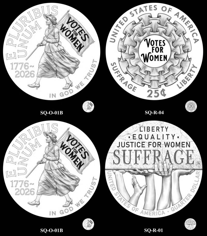 Recommended Designs 2026 Semiquincentennial Suffrage Quarter