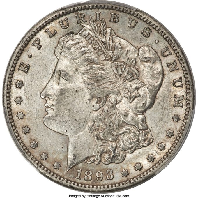 1893-S Morgan Dollar, AU55