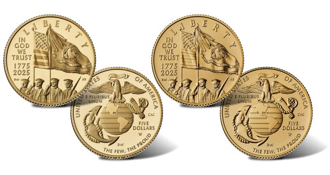 2025-W U.S. Marine Corps 250th Anniversary Gold Coins - Proof and Uncirculated