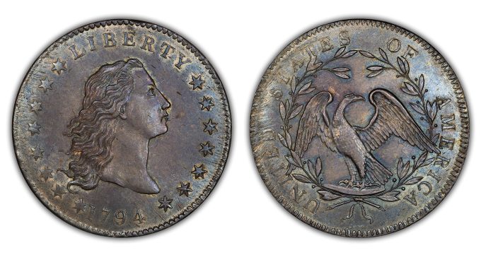 1794 Flowing Hair Dollar CACG MS67 - Obverse and Reverse