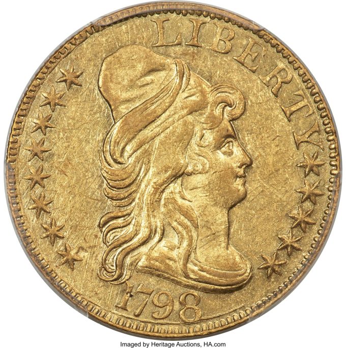 1798 Capped Bust Right Half Eagle, AU55