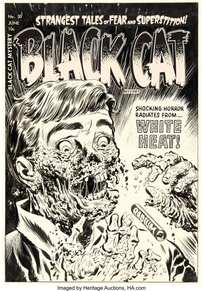 Lee Elias' original art for Black Cat Mystery No. 50