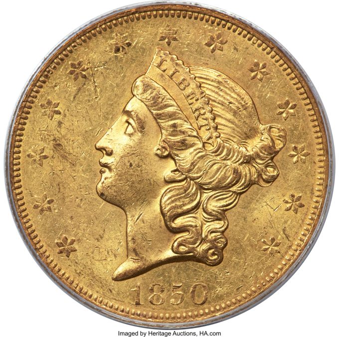 1850-O Double Eagle, MS61