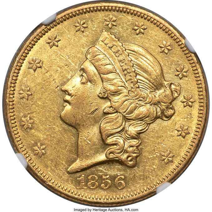 1856-O Liberty Double Eagle, AU58