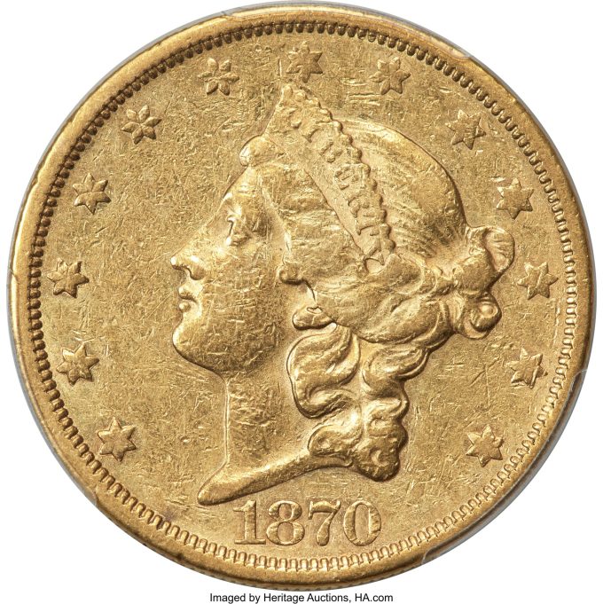 1870-CC Double Eagle, XF40