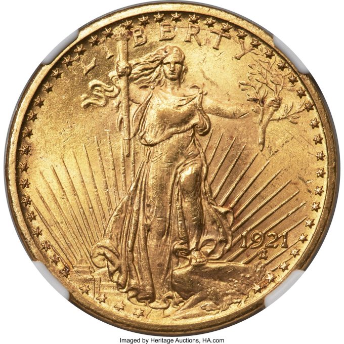 1921 Saint-Gaudens Double Eagle, MS62+