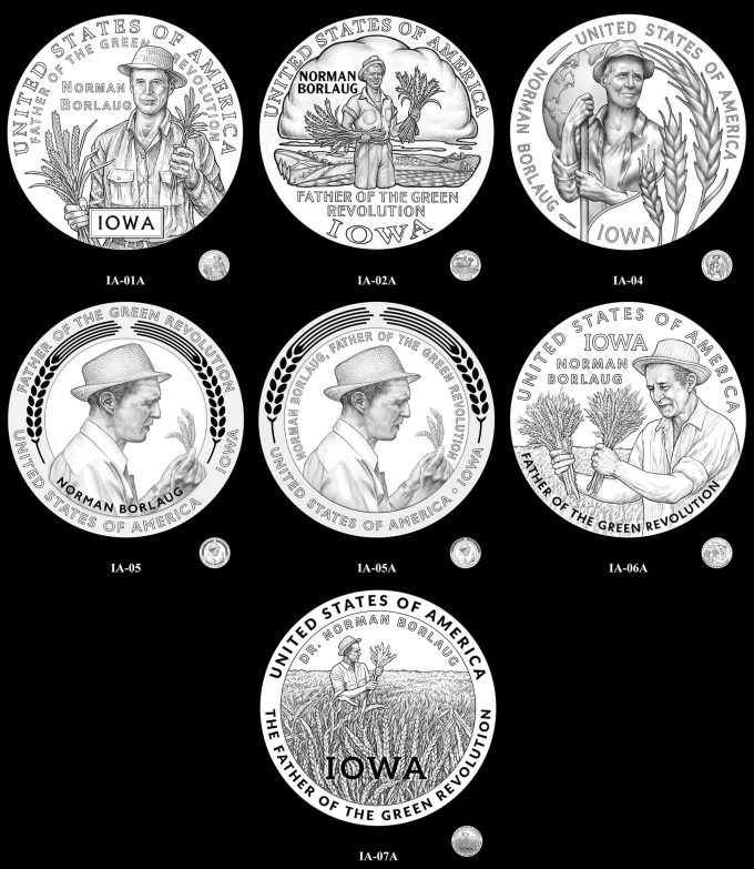 Candidate Designs for 2026 American Innovation $1 Coin for Iowa